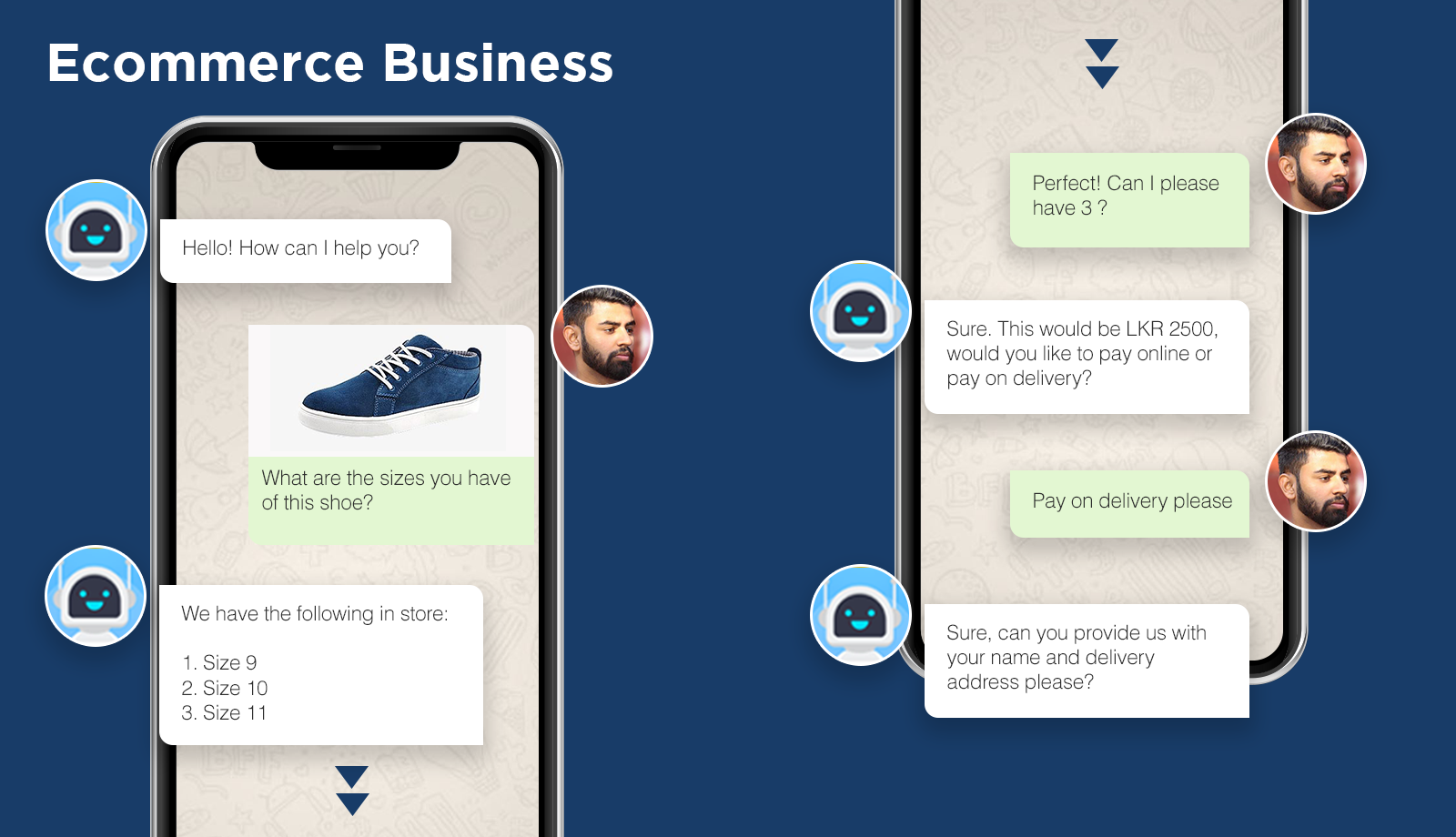 chatbot conversation about purchasing a shoe - Antyra Solutions