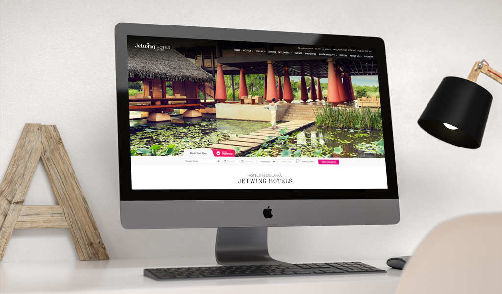 Jetwing website being designed and optimized for desktop screens