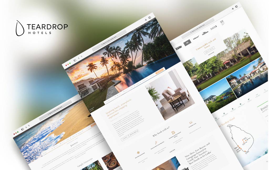 Teardrop Hotels resort website design & development