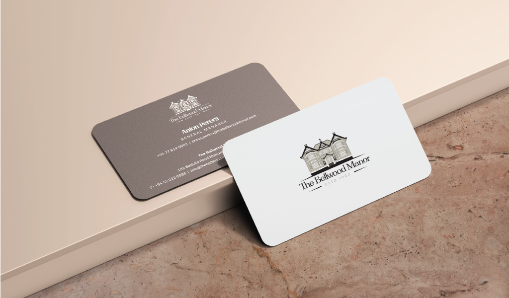 Business cards of The Bellwood Manor, Srilanka