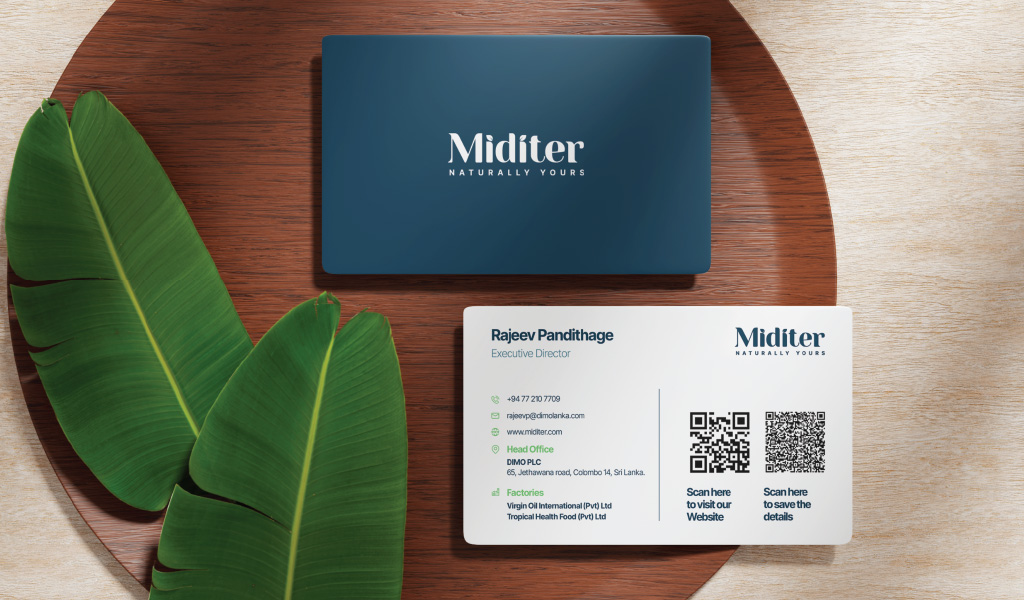 Business Card designing for Miditer, Srilanka